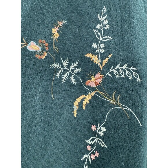 Susan Bristol Cardigan Lambswool/Angora Rabbit Sweater Embroidered PETITE SMALL - Picture 9 of 13